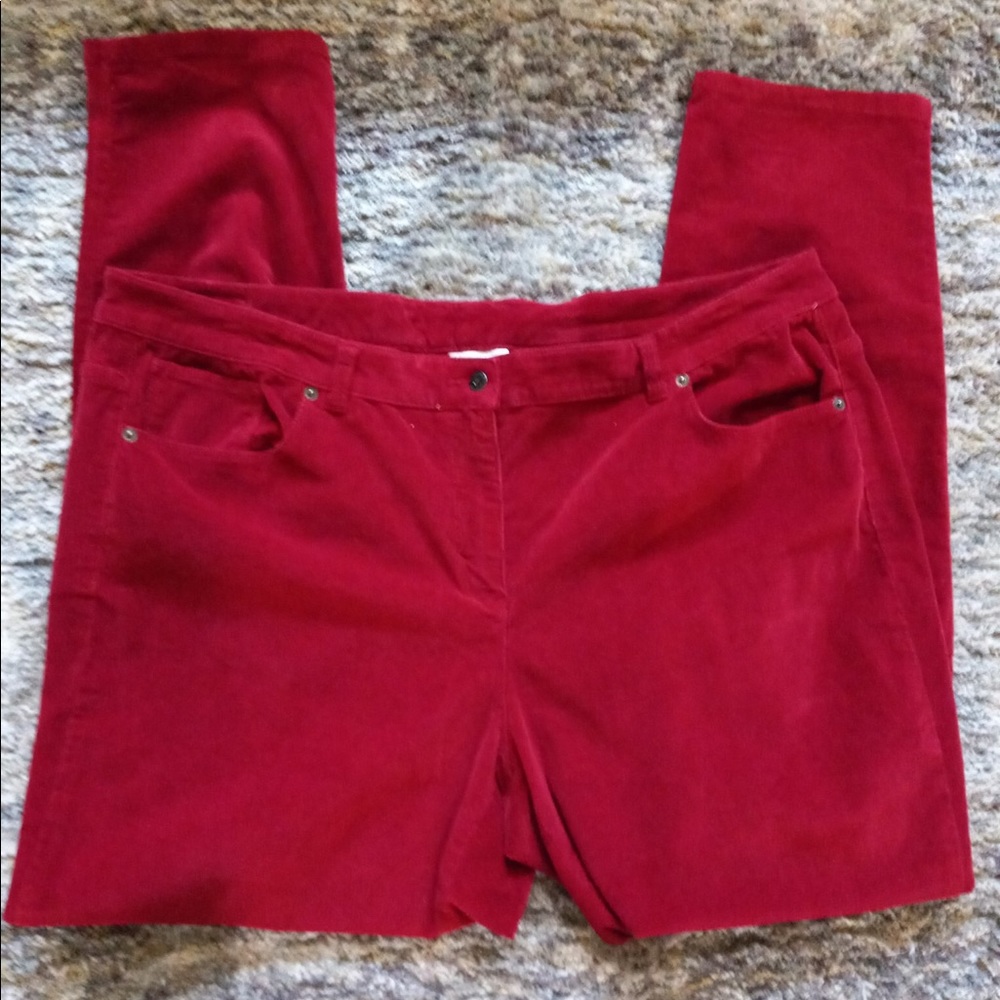 Liz Claiborne Women - Deep Red Corduroy Pants Size 18W